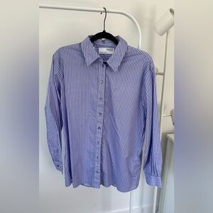 Selected femme, oversized, ladies, shirt, blue, and white pinstripe never worn